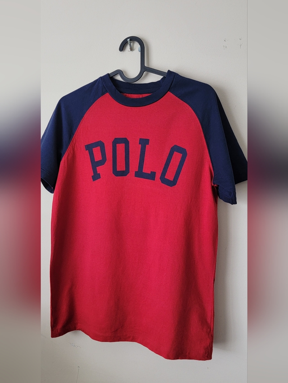 Polo by Ralph Lauren Red Tee with Navy Raglan Sleeves